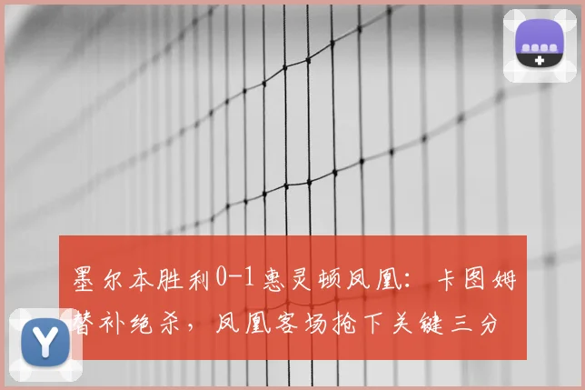 墨尔本胜利0-1惠灵顿凤凰：卡图姆替补绝杀，凤凰客场抢下关键三分